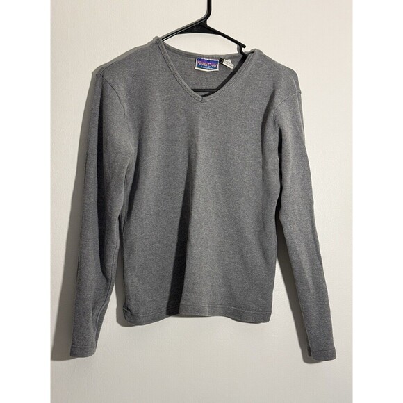 Northcrest Sweaters - Vintage Womens North Crest 100% Cotton V-neck Sweater Sz L 14-16 Grey